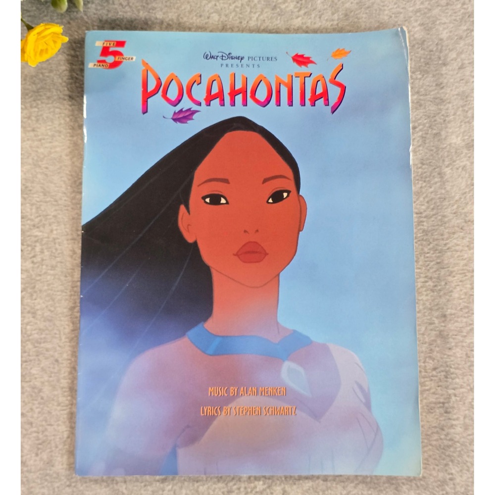 Disney Pocahontas Five Finger Piano Sheet Music Book Alan Menken 1995 Vintage